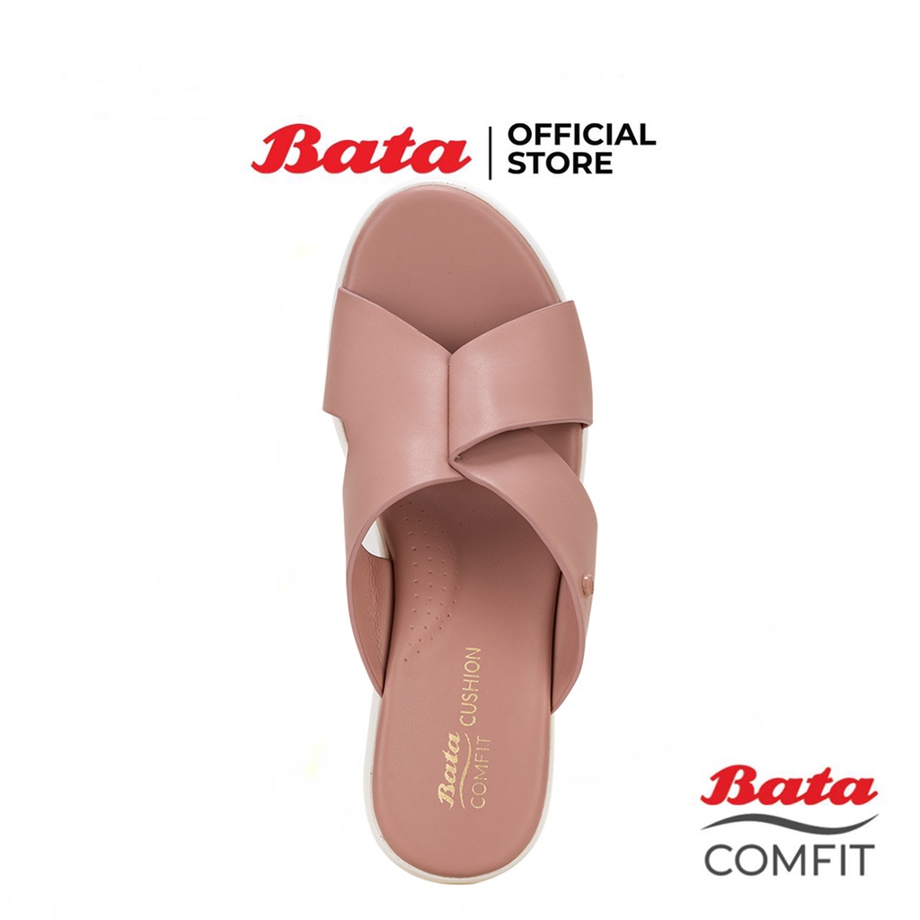 รองเท้าแฟชั่น ฺBata บาจา Comfit รองเท้าเพื่อสุขภาพ แบบสวม รองรับน้ำหนักเท้าได้ดี สูง 2 นิ้ว สำหรับผู้หญิง สีชมพู
