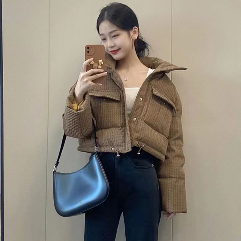 เสื้อโค้ทกันหนาว ผ้าฝ้าย แบบหนา ทรงหลวม สไตล์เกาหลี สําหรับผู้หญิง และนักเรียน