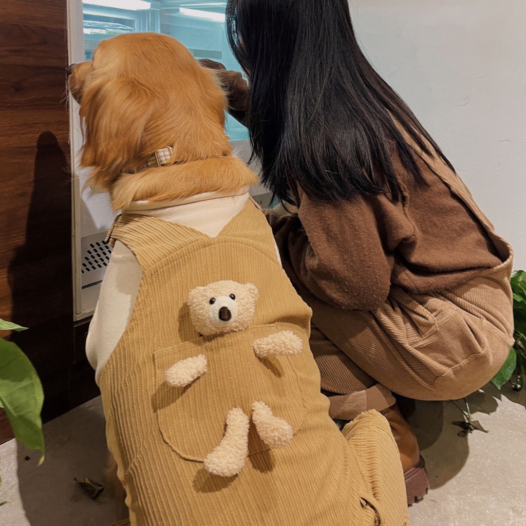 เสื้อผ้าสุนัข แบบหนา ขนาดใหญ่ ให้ความอบอุ่น เหมาะกับฤดูใบไม้ร่วง และฤดูหนาว สีทอง สําหรับสุนัขลาบราดอร์