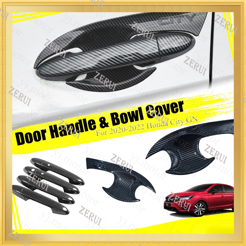 ฝาครอบมือจับประตูคาร์บอนไฟเบอร์ สําหรับ Honda City GN 2020-2023