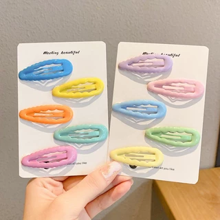 กิ๊บติดผม รูปหยดน้ํา สีแคนดี้ สไตล์เกาหลี สําหรับเด็กผู้หญิง จํานวน 5 ชิ้น
