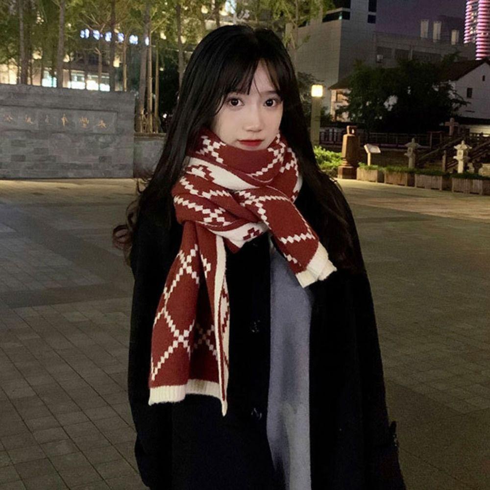 ผ้าพันคอถักจากบราซิล ออกแบบสองด้านลายสก๊อต หนามากเหมาะกับอากาศหนาว - รูปที่ 2