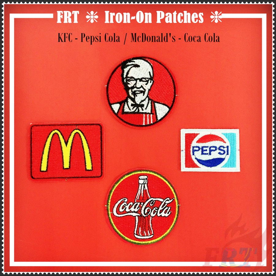 ❣️แผ่นแพทช์ ลาย Kfc - Pepsi McDonald's - Coca Cola Iron on Patch❣️แผ่นแพทช์รีดติดเสื้อ Diy จํานวน 1 ชิ้น