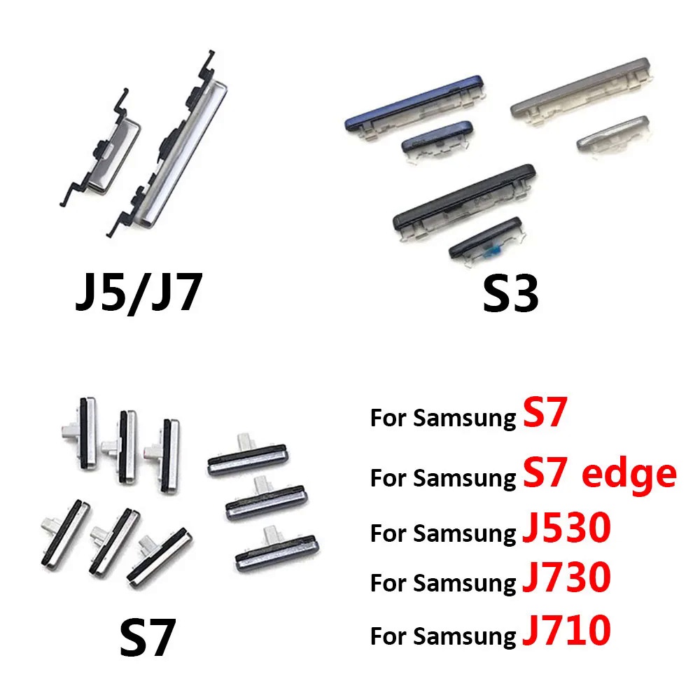 ปุ ่ ม + ปุ ่ มด ้ านข ้ างปริมาณสําหรับ Samsung S3 S7 Edge J5 J7 2016 J510 J710 / J5 J7 2018 J730 J530 อะไหล ่