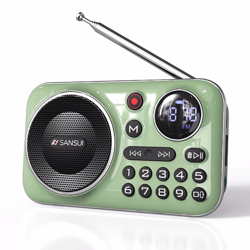 Sansui F21 ลําโพงบลูทูธไร้สาย วิทยุ FM ขนาดเล็ก แบบพกพา สําหรับผู้สูงอายุ มัลติฟังก์ชั่น การ์ด TF / USB Music Walkman
