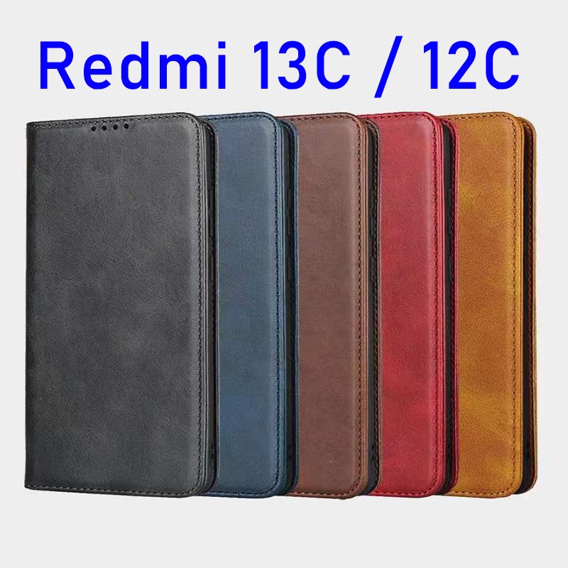 เคสฝาพับ ตั้งได้ Redmi 13C / Redmi 12C เคสหนัง สำหรับ XIAOMI เคสกันกระแทก Redmi13C Redmi12C XUNDU