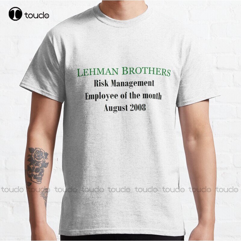 ขายดี เสื้อยืด ผ้าฝ้าย พิมพ์ลาย Lehman Brothers Risk Management Parody สไตล์คลาสสิก ไซซ์ S - 3Xl