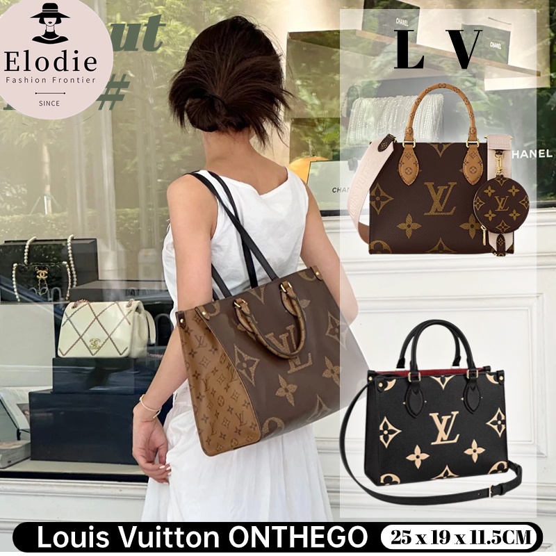 หลุยส์วิตตอง Louis Vuitton ONTHEGO กระเป๋าถือขนาดกลาง LV New Tote Bag Mini Size Ladies Messenger Bag