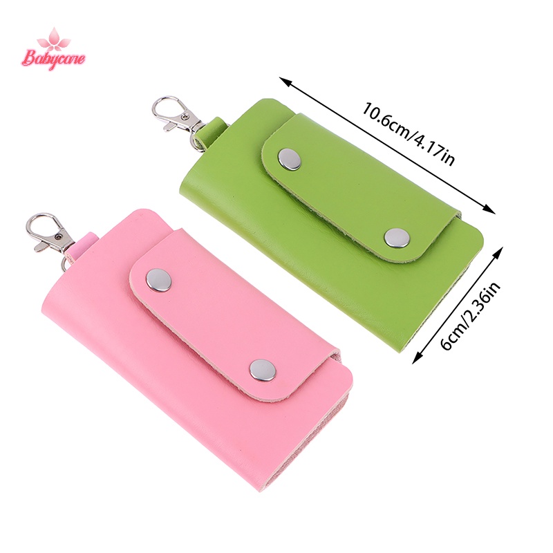Byce> 1 ชิ้น แบบพกพา หนัง PU เจ้าของบ้าน ที่ใส่กุญแจรถ กระเป๋าเคส Unisex กระเป๋าสตางค์ ปก สีพื้น เรียบง่าย กระเป๋าจัดเก็บ ใหม่