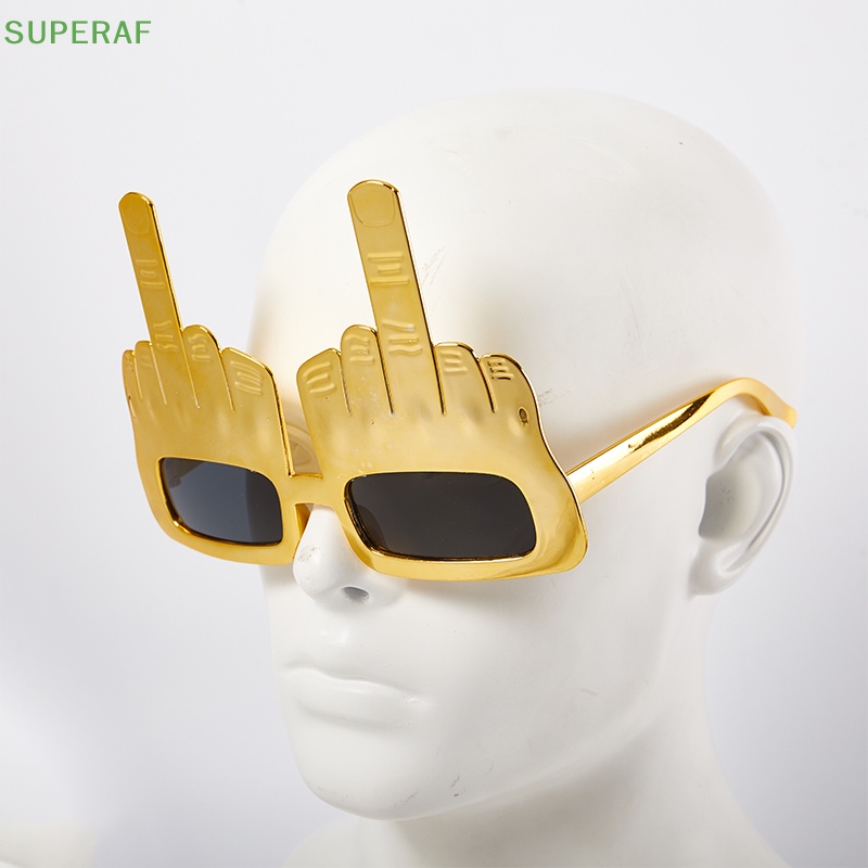 Superaf ขายดี แว่นตากันแดด แนวตั้ง แนวตลก สร้างสรรค์ สําหรับตกแต่งปาร์ตี้ กลางนิ้ว