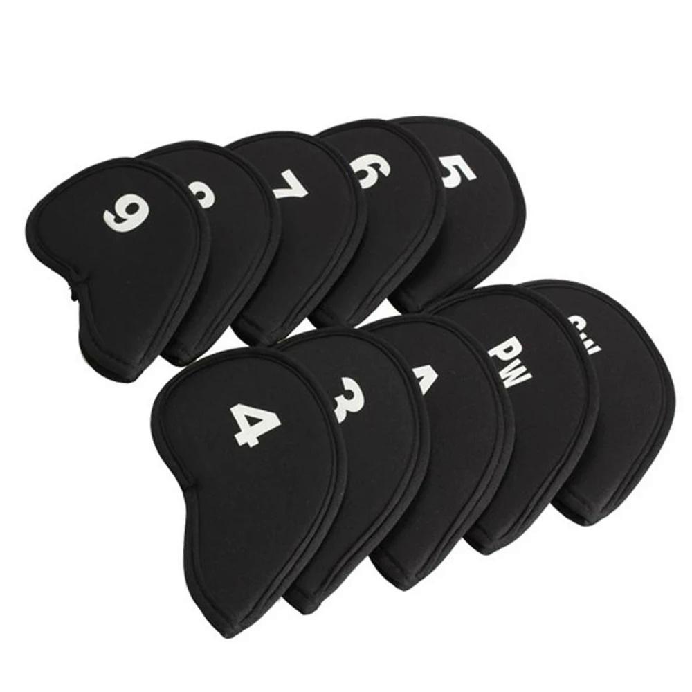 10Pcs/set Golf Iron Head Covers Iron Golf Club Protective Black/Red/Blue Golf Club Iron Head Protect