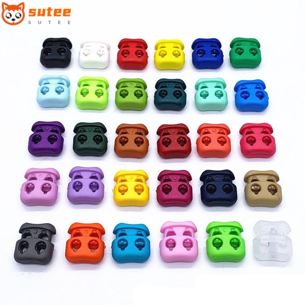 Sutee 20 ชิ้น ตัวล็อคสาย คุณภาพสูง หลากสี สองรู เครื่องแต่งกาย เชือกผูกรองเท้า