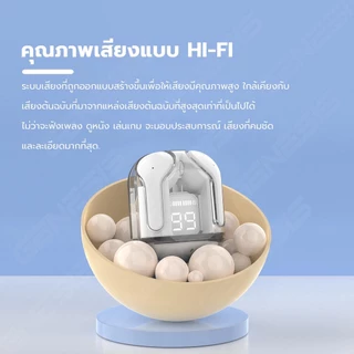 TWS หูฟังบลูทูธไร้สาย Stereo Headset 5.3 หูฟังบลูทูธไร้สาย เชื่อมต่ออัตโนมัติ กล่องชาร์จสีพาสเทลหน้าจอแสดงสถานะแบต