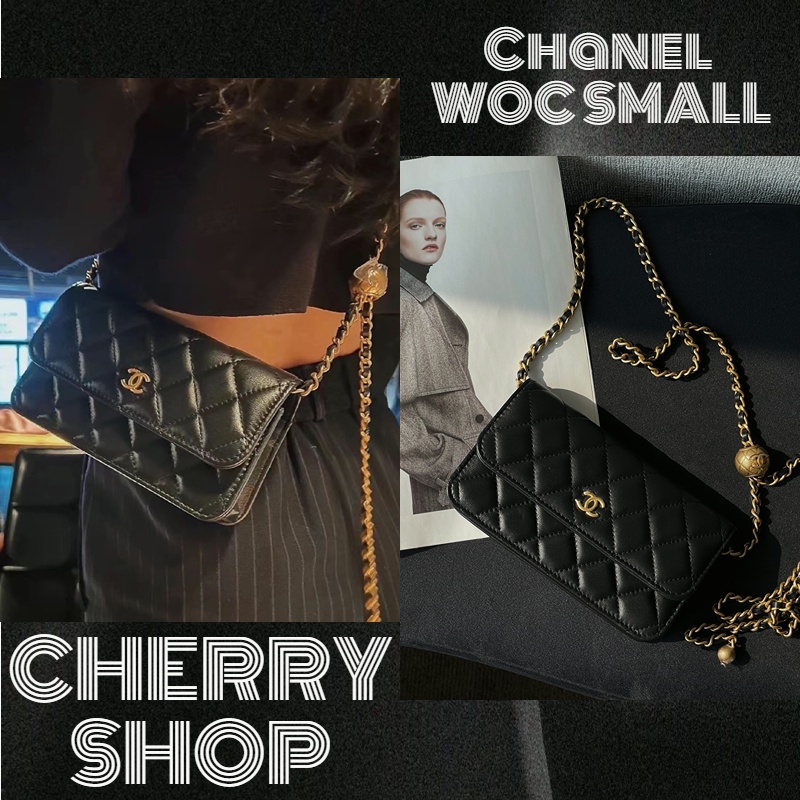 ชาแนล Chanel WOC  small golden ball กระเป๋าสะพายผู้หญิง / สายสะพายปรับได้/ แบรนด์ใหม่และเป็นของแท้