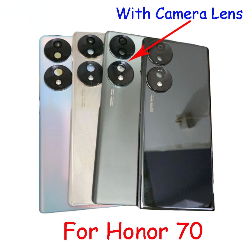 Top AAAA ฝาครอบแบตเตอรี่ด้านหลัง พร้อมเลนส์กล้อง อะไหล่ซ่อมแซม สําหรับ Huawei Honor 70 5G FNE-AN00 F