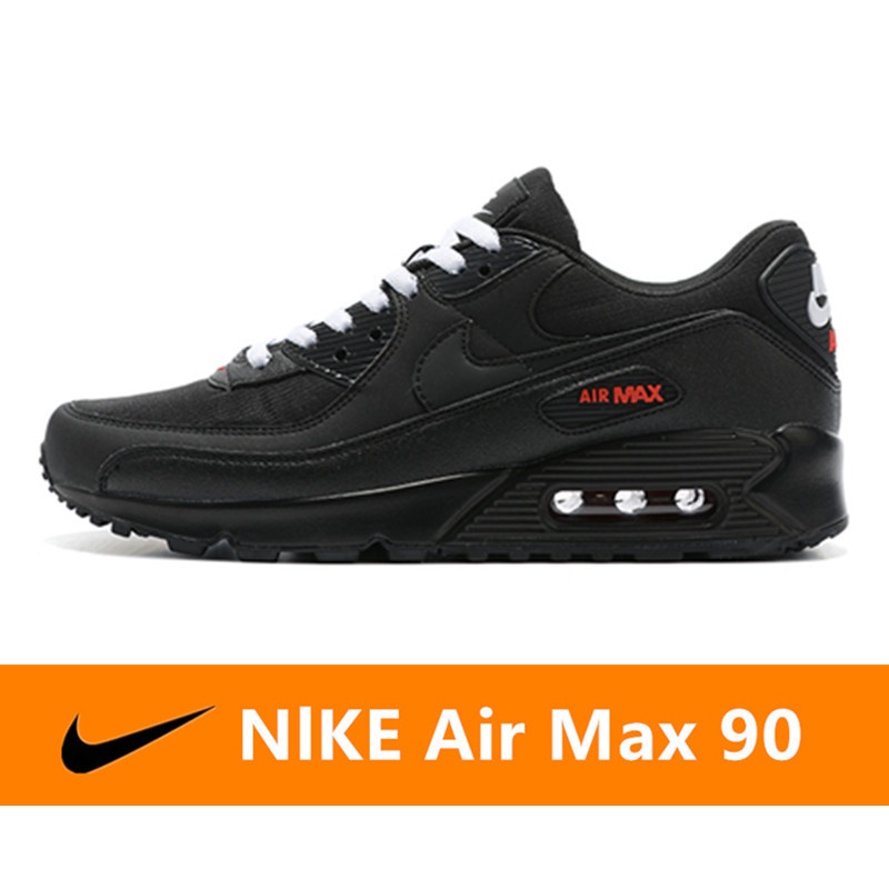 ของแท้ Nike Air Max 90 รองเท้าลำลองตาข่ายระบายอากาศ  รองเท้าวิ่งเบาะลมคลาสสิก - สีดำ