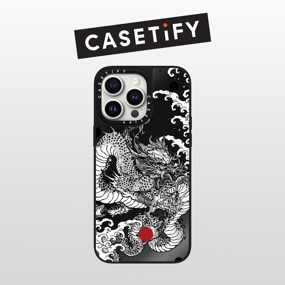 Drop proof CASETI เคสโทรศัพท์สําหรับ iPhone 15 Plus 15Pro 15promax 14 14pro 14promax 13 13pro 13promax พิมพ์ด้านข้างเคสแข็ง 12pro 12promax มังกร iPhone 11 กรณีคุณภาพสูง