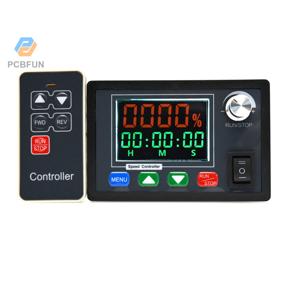 Pcbfun Dc10-55v 40a แปรงมอเตอร์ควบคุมความเร็ว จอแอลซีดี ดิจิทัล ไร้สาย รีโมตคอนโทรล