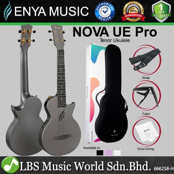 Enya Nova UE Pro อูคูเลเล่ คาร์บอนไฟเบอร์ 26 นิ้ว พร้อมกระเป๋า EQ และกิ๊ก