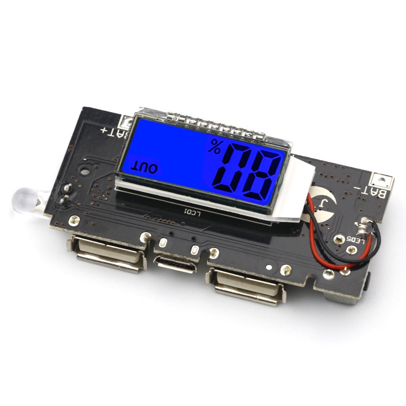 ใหม่ บอร์ดโมดูลพาวเวอร์แบงค์ ที่ชาร์จแบตเตอรี่ PCB LED LCD USB 5V 1A 2.1A 18650 สําหรับโทรศัพท์มือถือ DIY