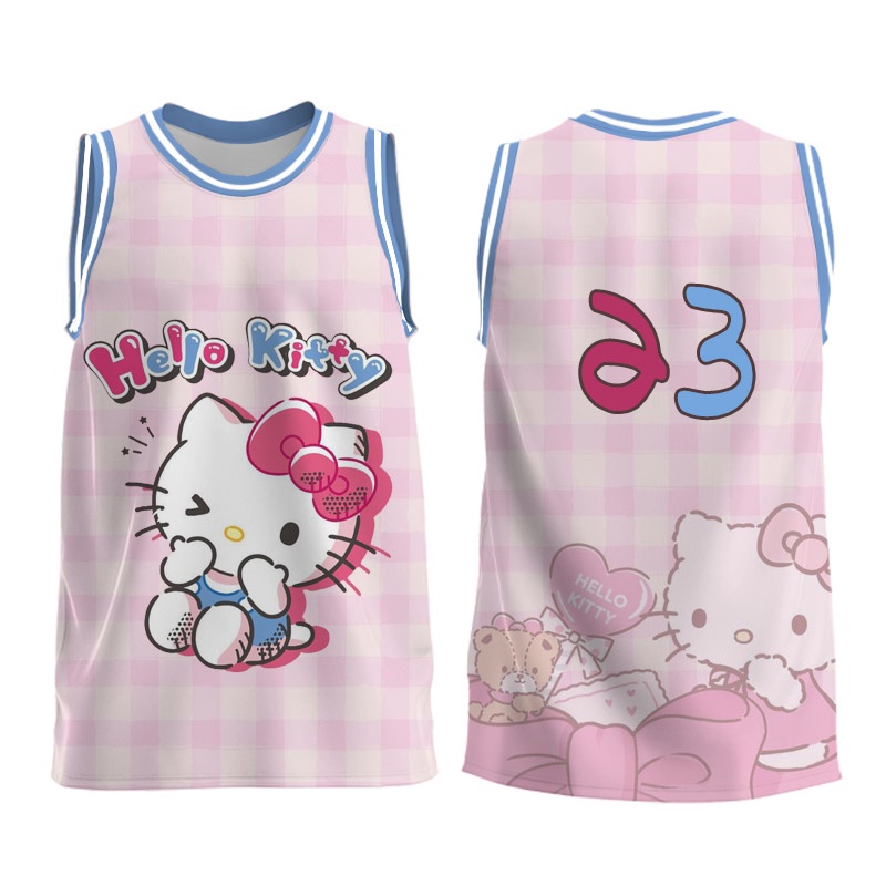 เสื้อกีฬาบาสเก็ตบอล ลาย HELLO KITTY ใช้งานกลางแจ้ง