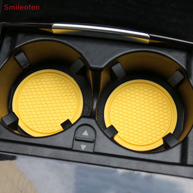 [Smileofen] แผ่นยางรองแก้วน้ํา กันลื่น สําหรับภายในรถยนต์