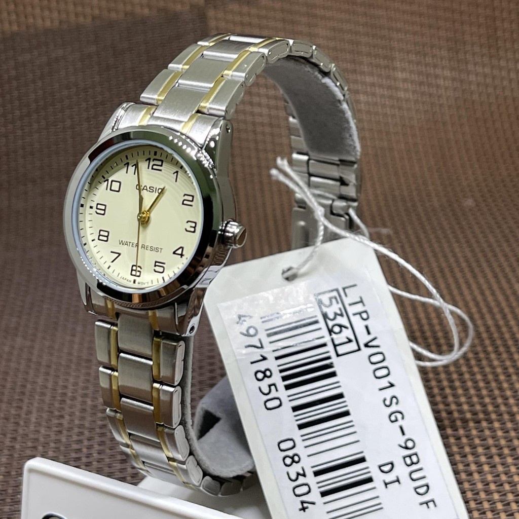 Casio LTP-V001SG-9B Analog Numeral Gold Tone Stainless Steel Ladies Watch