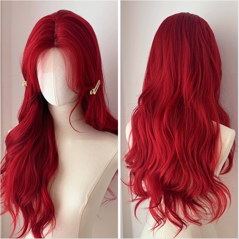 วิกผมคอสเพลย์นางเงือก สีแดง สไตล์โลลิต้า ปีใหม่ สําหรับผู้หญิง ผู้ชาย