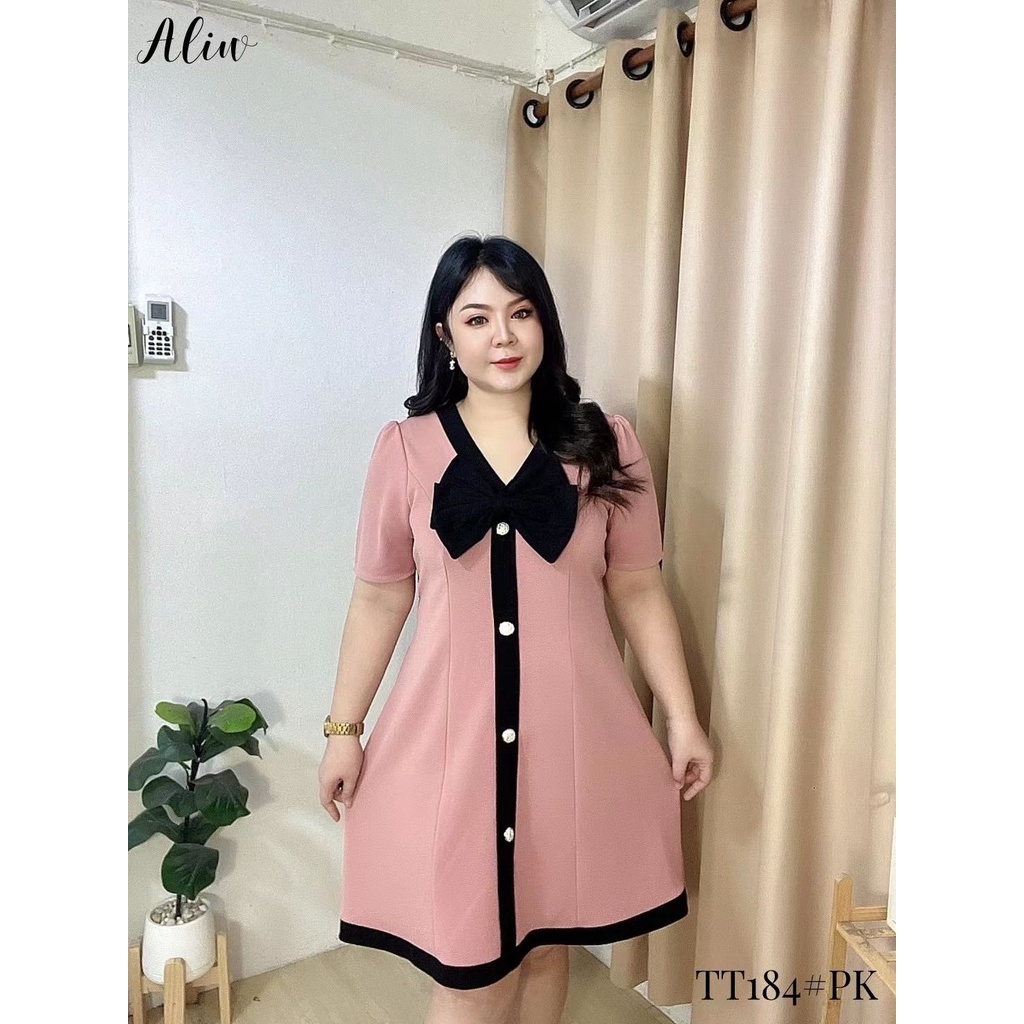 PLUS SIZE DRESS [ BOW DRESS ] TT184PK 中大码连裙