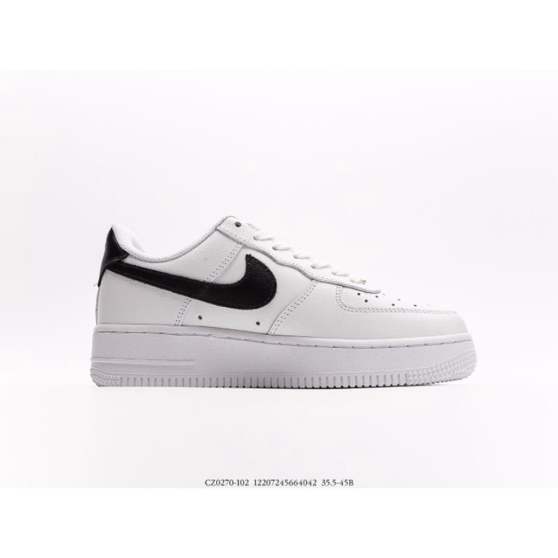 Sepatu Nike Air Force 1 Low Essentials สีขาวสีดำทอง CZ0270-102 BNIB แท้ 100% แฟชั่น