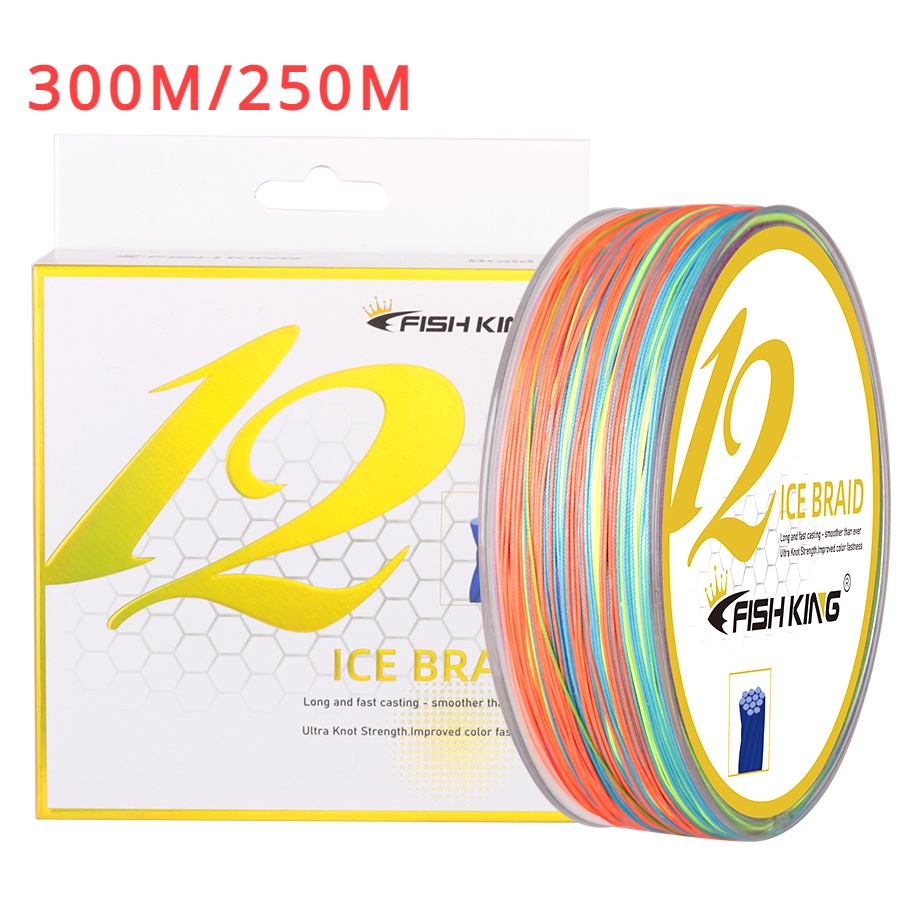 Fishking สายเอ็นตกปลา PE แบบถัก 300 ม. 12 ขาตั้ง แข็งแรง