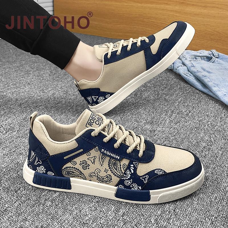 Jintoho รองเท้าผ้าใบลําลอง หนังนิ่ม ระบายอากาศ ใส่สบาย ขนาดใหญ่ 47 แฟชั่นสําหรับผู้ชาย เหมาะกับการวิ่ง เล่นกีฬา