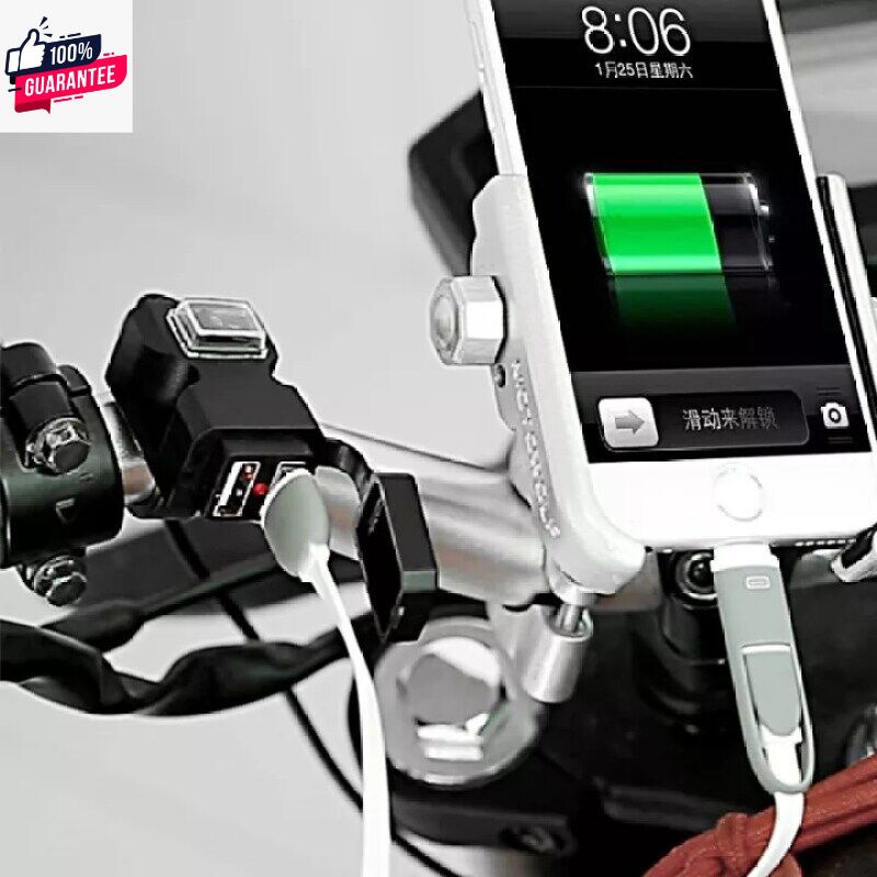 ที่ชาร์จมือถือมอเตอร์ไซค์ USB 2ช่อง กันน้ำ ที่ชาร์จศัพท์มือถือ ที่ชาร์จ usb ติดมอเตอร์ไซค์ Motorcycle charger ทนต่ออุณหภ