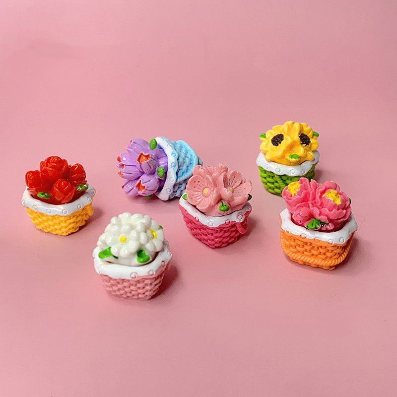 กระถางดอกไม้เรซิ่นจําลอง ขนาดเล็ก สําหรับตกแต่งสวน 6 ชิ้น ต่อชุด - รูปที่ 4