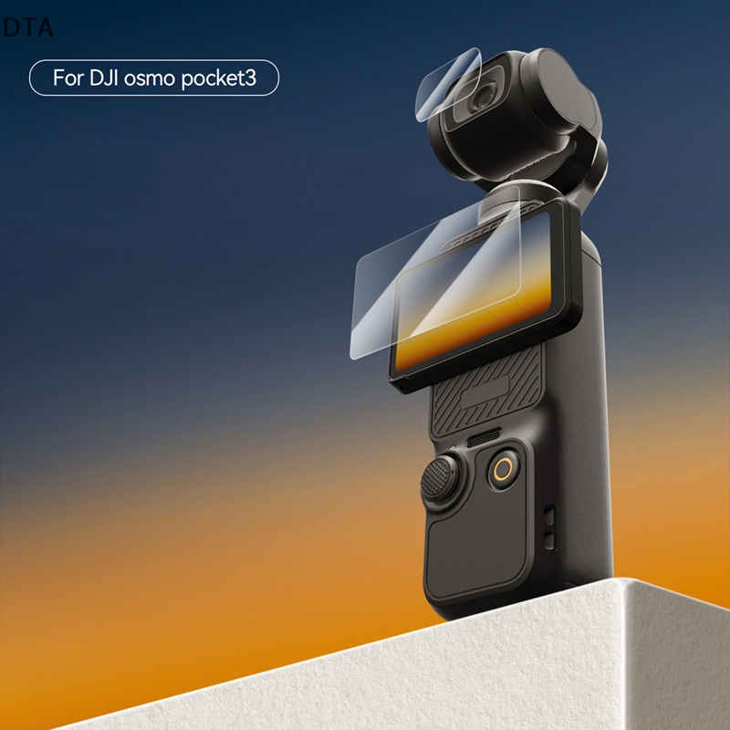 Dta ฟิล์มกระจกนิรภัยกันรอยหน้าจอ HD อุปกรณ์เสริมกล้อง สําหรับ DJI Osmo Pocket 3 Gimbal 2 ชิ้น