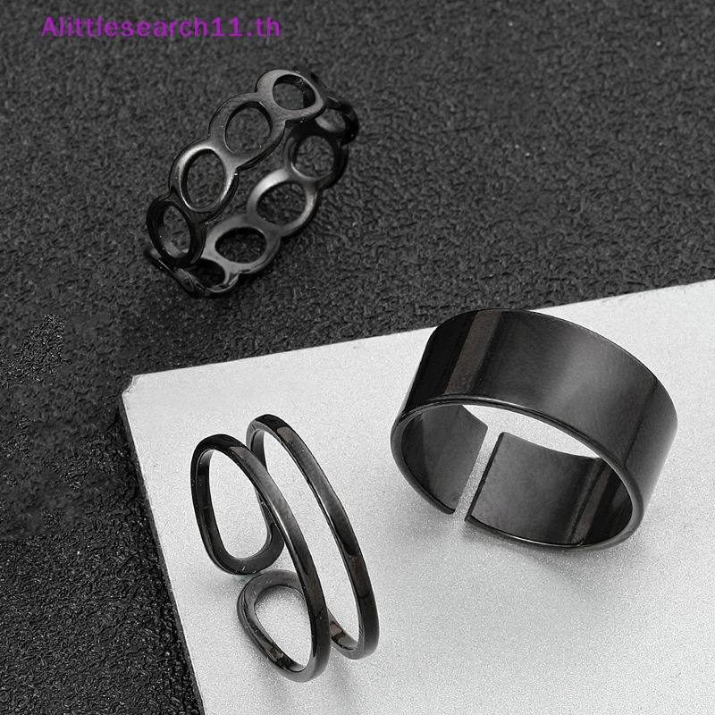 Alittlesearch11 สแตนเลสเรขาคณิตวงกลม Punk แหวนผู ้ หญิงผู ้ ชายเปิดแหวนปรับ Index Finger เครื ่ องประดับอุปกรณ ์ เสริมของขวัญ TH