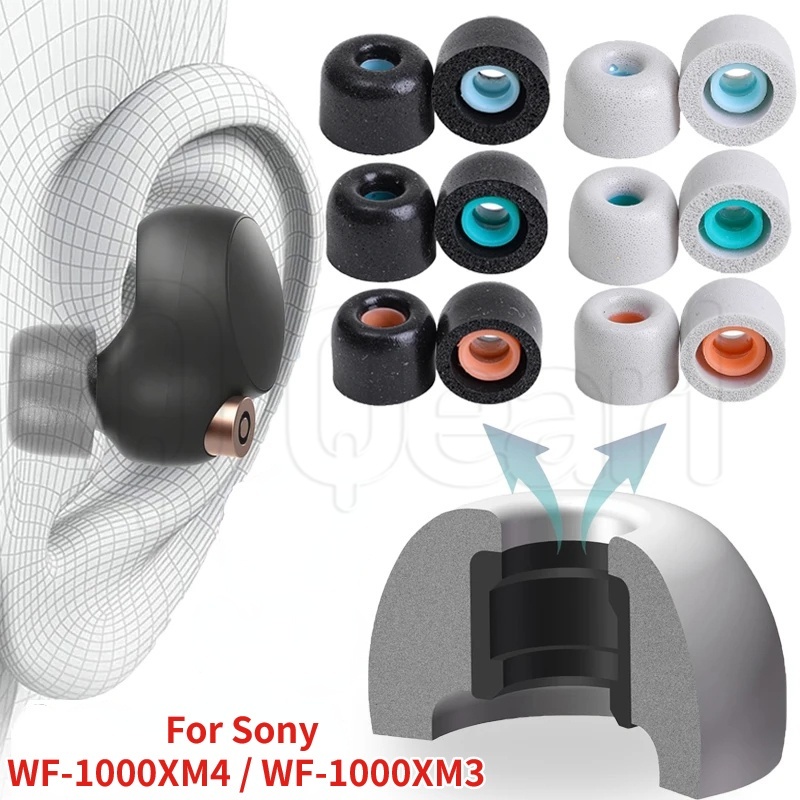 โฟมครอบหูฟัง ผ้าฝ้าย ตัดเสียงรบกวน ใส่สบาย แบบเปลี่ยน สําหรับ Sony WF-1000XM4 WF-1000XM3