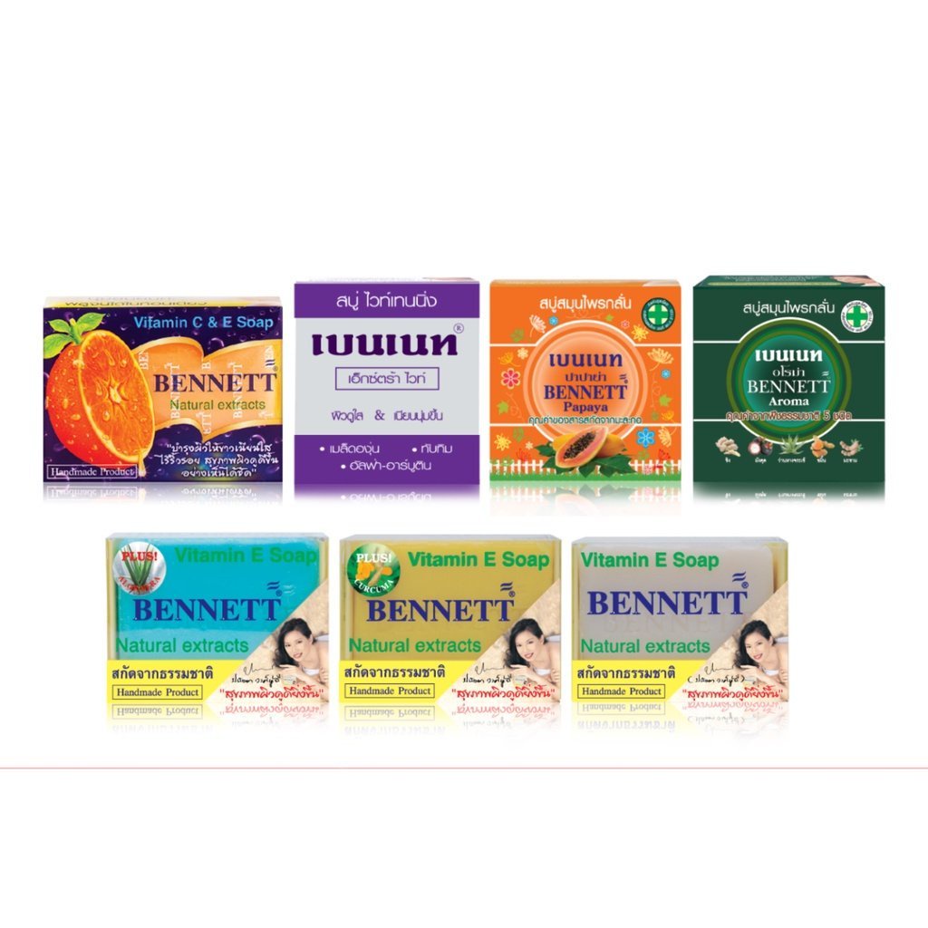 ♦️ของแท้·ส่งด่วน·ถูก♦️ DAYSE x BENNETT: (130g.) Vitamin C&E Soap: สบู่เบนเนท วิตามิน อี สูตร เพิ่ม วิตามินซี x 4 ชิ้น
