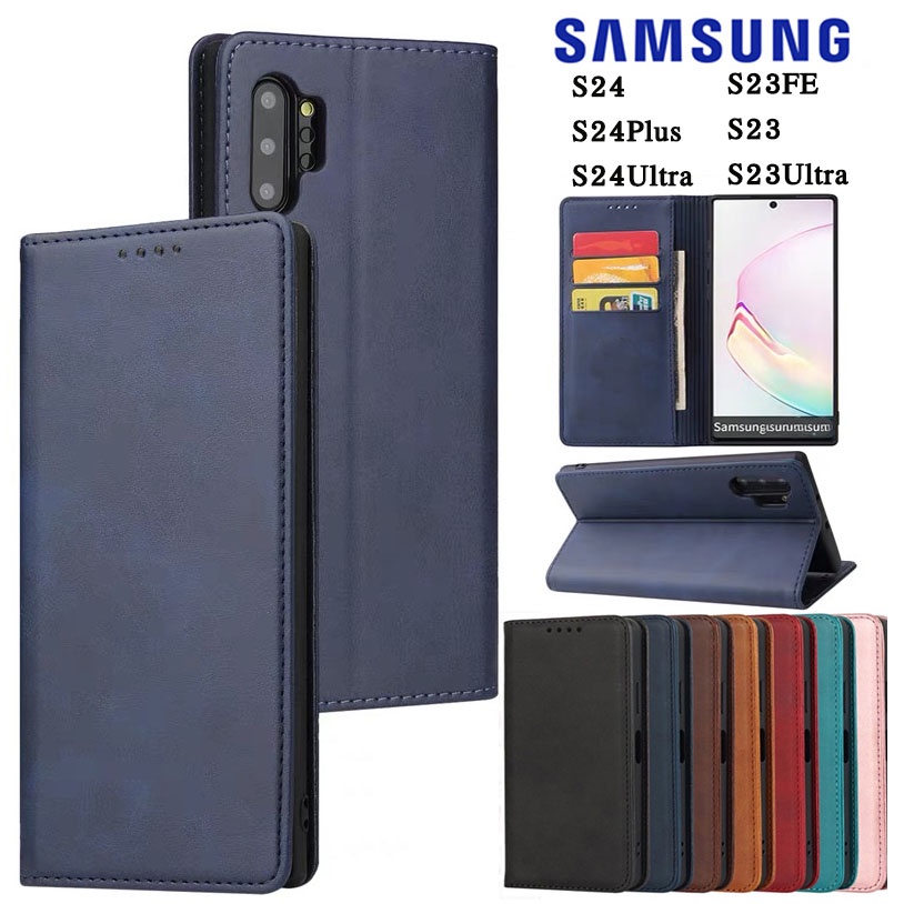 จัดส่ง1-3วัน เคสโทรศัพท์ SAMSUNG S24Plus S24 S23 Plus ultra S24ultra S23FE เคสฝาพับหนัง เคสเปิดปิด ซัมซุง S23ultra