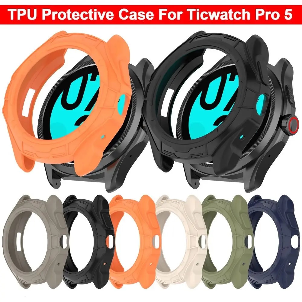 Soft TPU Case Cover สําหรับ Ticwatch Pro 5 เปลือกป้องกันกรอบกันชนสําหรับ Ticwatch Pro 5 สมาร์ทนาฬิกา
