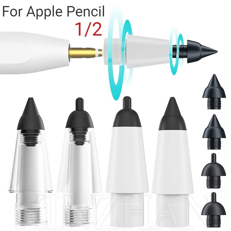 หัวปากกาสไตลัส แบบใส ทนต่อการสึกหรอ แบบเปลี่ยน สําหรับ Apple Pencil 1 2