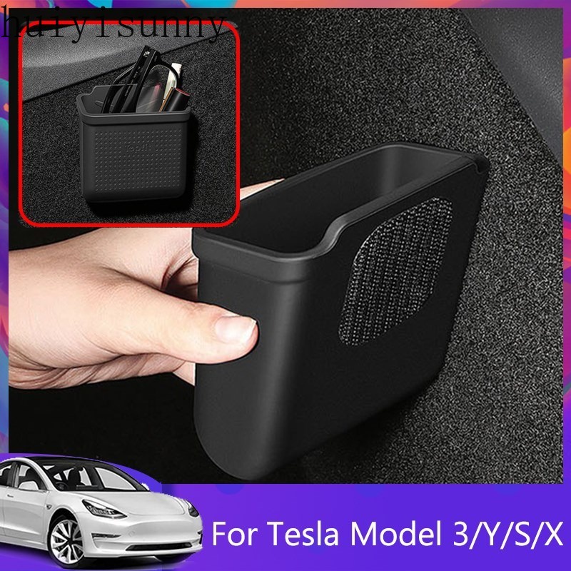Hys Tesla กล่องเก็บของ ใส่โทรศัพท์มือถือ คีย์การ์ด พร้อมสติกเกอร์ สําหรับ Tesla Tesla Model3y สุ่มสี