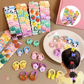 ED - 10PCS / SET KUNCIRAN IKAT RAMBUT ANAK KARAKTER TOWEL RING MODEL KOREA / IKATAN RAMBUT KARET DONAT ANAK-ANAK