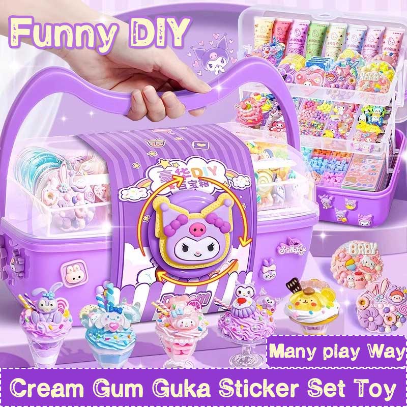 ชุดกล่องสติกเกอร์กิ๊บติดผม รูปหมากฝรั่ง แบบแมนนวล Diy สําหรับเด็ก
