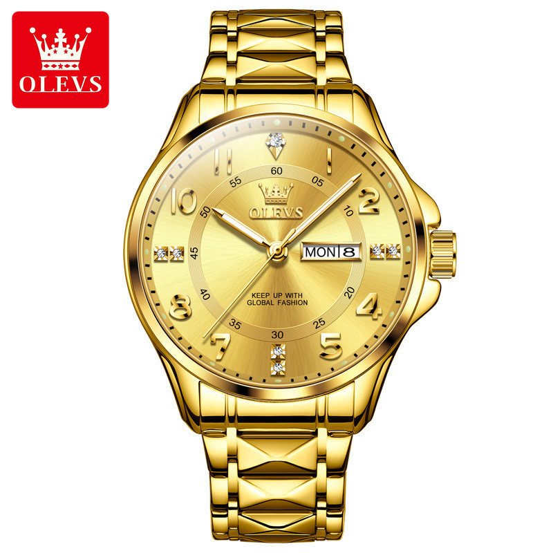 [พร้อมส่ง] Olevs 2910 นาฬิกาข้อมือควอตซ์ดิจิทัล สายสเตนเลส กันน้ํา หน้าปัดบอกเวลา ปฏิทินคู่ แฟชั่นเรียบง่าย สําหรับผู้ชาย (ฟรีกล่องนาฬิกาสวยหรู) - รูปที่ 2