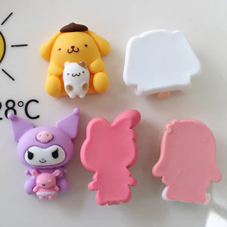 แผ่นกาวเรซิ่น รูปการ์ตูนกระต่าย และลูกสุนัข diy อุปกรณ์เสริม สําหรับตกแต่งรองเท้า