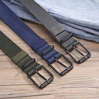 【พร้อมส่ง 】เข็มขัดผู้ชาย หัวโลหะสายไนล่อน เอว20-42 ยาว120cm กว้าง3.8cm