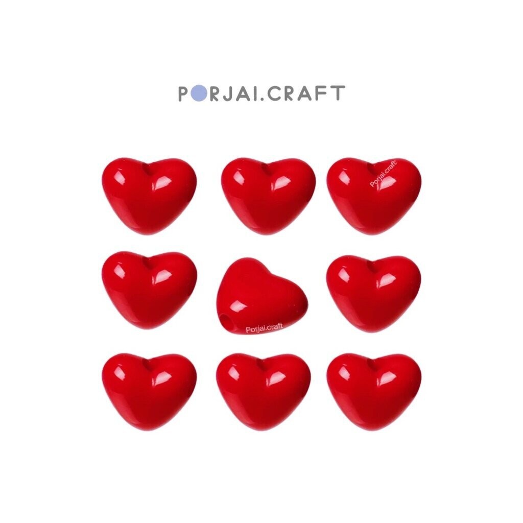 ลูกปัดหัวใจ Heart Beads