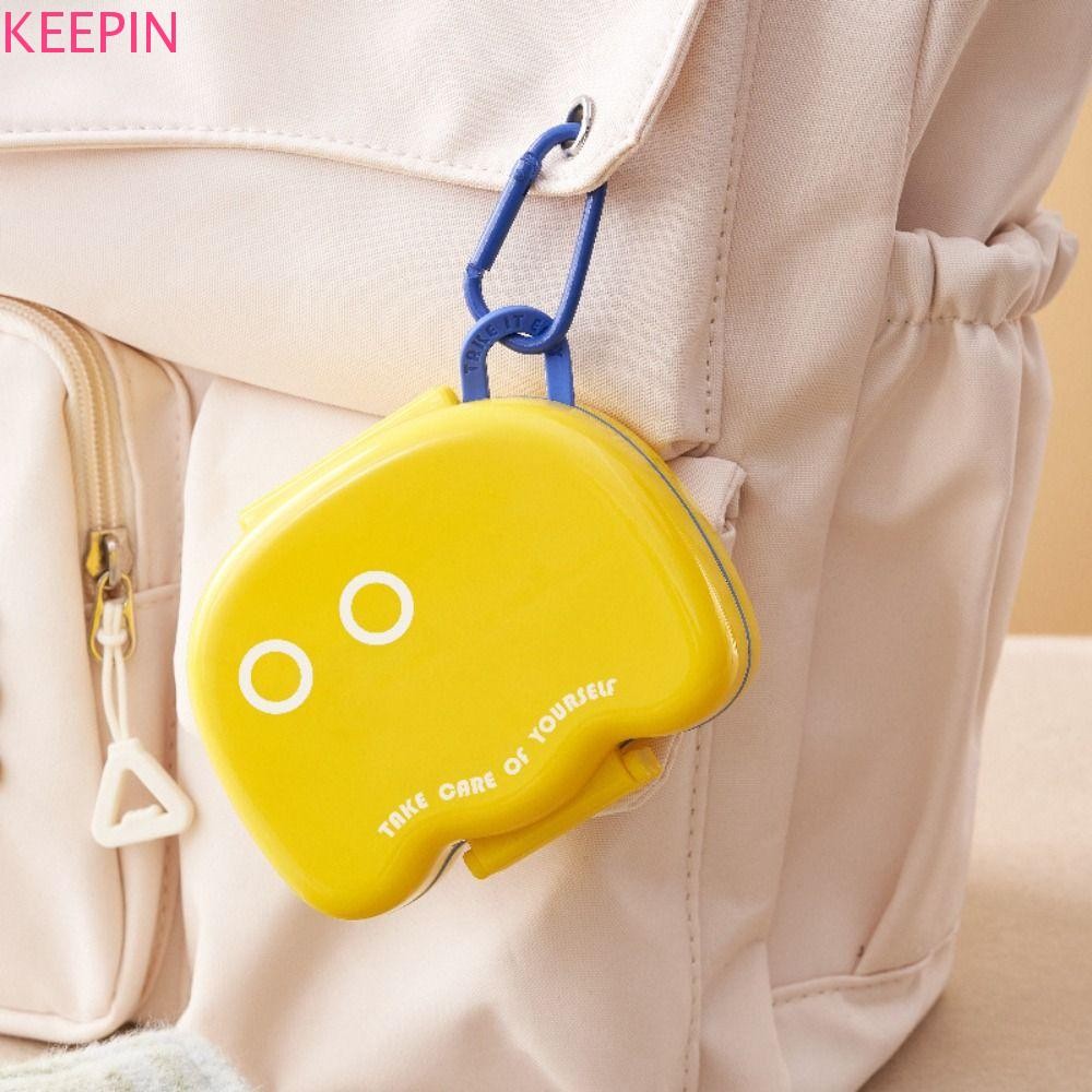 Keepin กล่องเก็บยาลายการ์ตูน,กล่องใส่ยารายสัปดาห์ 7 กริด,มินิพลาสติก Dispensing Sealed Pill Organizer Box Home