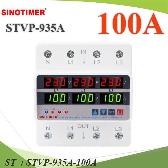 อุปกรณ์ป้องกัน แบบ 3เฟส แรงดันไฟฟ้า กระแสไฟฟ้า STVP-935A Sinotimer 100A รุ่น STVP-935A-100A